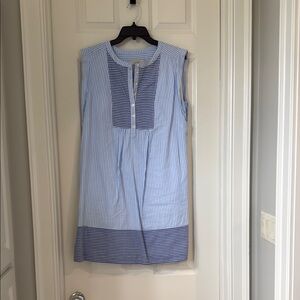 Blue Striped Sleeveless Dress. M. 34.5” long